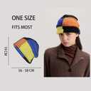 Crochet Beanie for Women Handmade Boho Slouchy Hat with Color Block Design Soft Skull Cap for Daily Casual Wear (Black)