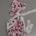 2 Pieces Women Scrub Caps Hearts and Bows Adjustable Working Cap with Buttons and Sweatband Surgical Hat