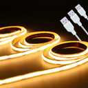 UVTaoYuan Led Strip Lights 5V USB Short COB LED Strip Light 3Pack 3000K Warm White Small Flexible Not Dimmable USB led Lights for Indoor Home DIY Lighting Room Decor 5V LED TV Lights (3.28FT/1M*3)