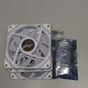 LTC CF-121D 120mm PC Case Fan, Daisy-Chain Connection, 5V 3Pin ARGB Lighting, 4 Pin PWM Case Fan, for Radiator/Computer Case Cooling, 120x120x25mm, 3 Pack, White