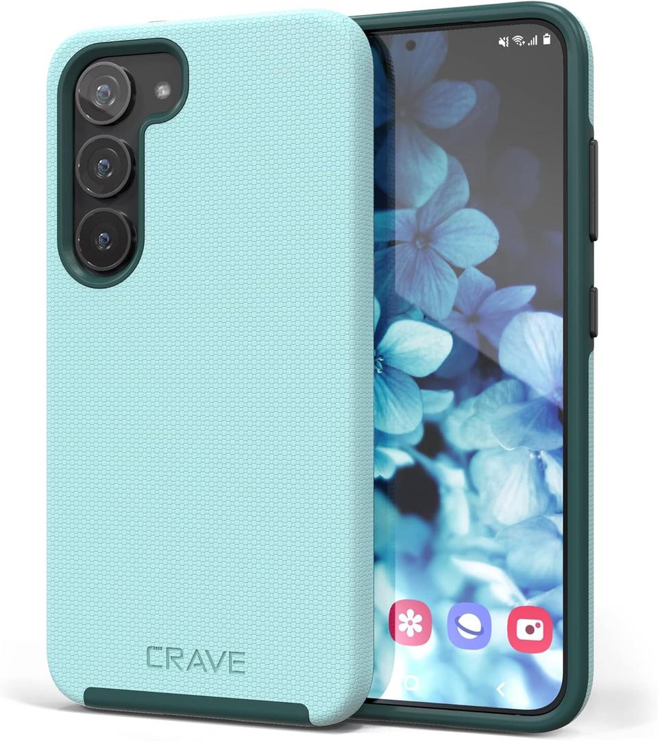 Crave for Samsung Galaxy S23 Case, Shockproof Protection Dual Layer Case for Samsung Galaxy S23 (6.1 inch) - Aqua
