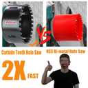 5 Carbide Grit Hole Saw Cutting Air Brick Stucco Hardy Plank Drywall Cement Board with Pilot Drill Bits Up to 3X Long Life