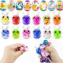 24 Pack Prefilled Easter Eggs with Squeeze Toys Colorful Easter Eggs with Variety Easter Stress Balls Great for Easter Basket Stuffers and Party Favors Easter Egg Fillers