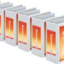 Cardinal Economy 3-Ring Binders, 4", Slant-D Rings, Holds 835 Sheets, ClearVue Presentation View, Non-Stick, White, Case of 6 (90781)