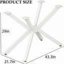 Heavy Duty Metal Desk Legs 29 Inch - Industrial Wrought Iron Table Base for Glass, Marble, Wood Table Tops - Desk Frame for Home Office, Kitchen Island, Writing & Computer Workstation (White)