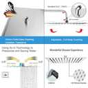 NearMoon Rain Shower Head, High Flow Stainless Steel Square Rainfall Shower, Waterfall Bath Shower Body Covering, Ceiling or Wall Mount (16 Inch, Brushed Nickel)