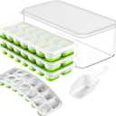 Durable Silicone Ice Cube Tray Set  Versatile Ice Tray, Stackable Ice Trays for Freezer with Lids, Flexible Ice Cube Trays for Freezer for Easy-Release Cubes
