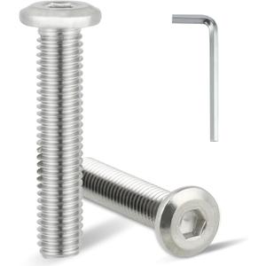 M8 x 35 mm 30Pcs Flat Head Hex Socket Cap Screws Bolts with Hex Spanner,Furniture Bolts,Countersunk Connector Screws,304 Stainless Steel 18-8,Hex Drive, Bright Finish, Fully Machine Thread