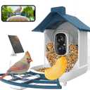 Bird Feeder with Camera, 2K HD Video Capture, 5000mAh Battery with Solar Panel, Instant Arrival Alerts, Live View, AI Species Identification, Perfect for Bird Lovers