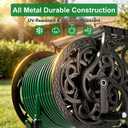 Garden Hose Reel Wall Mount Metal, Holds 135 ft x 5/8" Decorative Water Hose Holder for Outside Storage, Heavy Duty Aluminum Frame w/Shelf, No-Leak Aluminum Water System, Easy Assmbly, Dark Bronze
