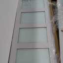 COSHOMER Sliding Closet Door for 48" x 80" Opening, 5-Lite Frosted Glass Barn Doors with Hardware Kit Included, Preassembled MDF Closet Doors, White