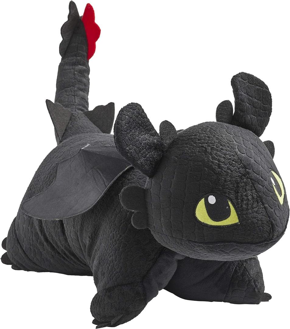 Pillow Pets 16 inch How to Train Your Dragon Toothless Stuffed Animal, NBCUniversal Plush Toy Gift for Kids