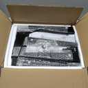 Gannyfer Record Player Stand – Minimalist Vinyl Record Storage Holds Up to 160 Albums, MidCentury Record Holder Display Shelf with Wood Legs, Turntable Cabinet for Living Room, Bedroom (Black)