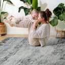 Toneed Abstract Area Rug 8x10 Modern Washable Rug Soft Non Slip Rug Low Pile for Bedroom Living Room Dining Room Grey