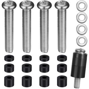 Upgraded M8 Screws Kit for Samsung TV  45mm + 6 Length Options, TV Mounting Screws with Washers & Spacers, Fits Most 4185 VESA Mount TVs
