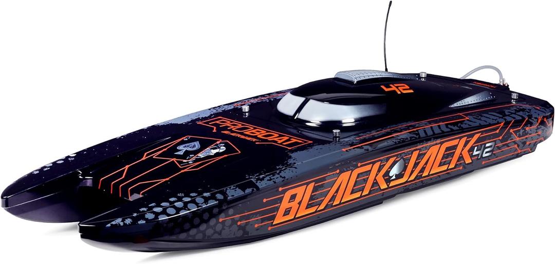 Pro Boat RC Blackjack 42" 8S Brushless Catamaran RTRBattery and Charger Not Included Black/Orange PRB08043T1