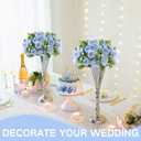 ASTRYAS 8Pcs Artificial Peonies Blue Silk Peonies Faux Flower Bouquet Fake Blue Peonies Artificial Flowers Table Centerpieces for Bridal Wedding Home Party Office Decoration Bulk (8pcs White Peony Mixed)