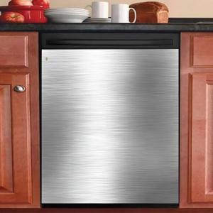 Silver Brushed Stainless Steel Dishwasher Magnetic Cover,Silver Dishwasher Magnet Cover, Refrigerator Panel Decal, Reusable,Suitable for Kitchen Appliance Decoration,23"x26"