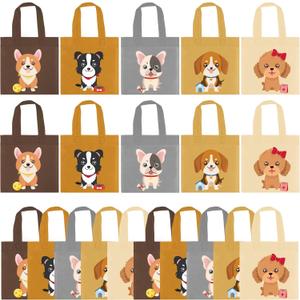 20 PCS Dog Party Favor Bags Puppy Non-Woven Gift Bags Treat Gift Bags For Kid Birthday Party Dog Theme Party Baby Shower Goodie Bags Supplies