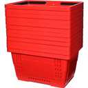 20 Pcs Bulk Shopping Baskets with Handles, 20 L Plastic Grocery Basket 16.9'' x 11.8'' x 9.1'' Portable Shopping Cart for Retail Stores Supermarket(Red)
