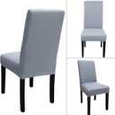 Dining Room Chair Covers Set of 8, Stretch Solid Color Parsons Chair Slipcovers Spandex Removable Washable Kitchen Chair Protector Cover for Dining Room, Hotel, Ceremony(Light Grey)