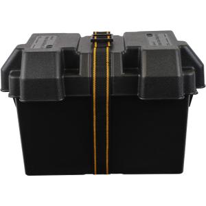 Attwood 9067-1 Vented Battery Box with Mounting Strap, Fits Group 27 Series Batteries, Black