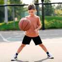 Runhit Youth Boys' Compression Shorts,Boys Performance Athletic Base Layers Underwear Sports Shorts Side Pocket (White, L)