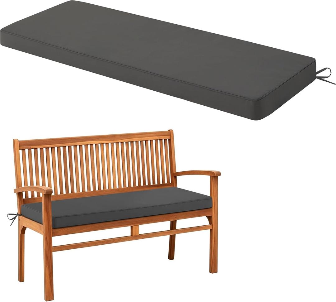 Outdoor Bench Cushion Waterproof, 59x18 Inch Bench Cushion for Outdoor Furniture, Fade Resistant Patio Furniture Cushions - Bench Pad Cushion for Garden Swing Porch Sofa Settee, Dark Grey
