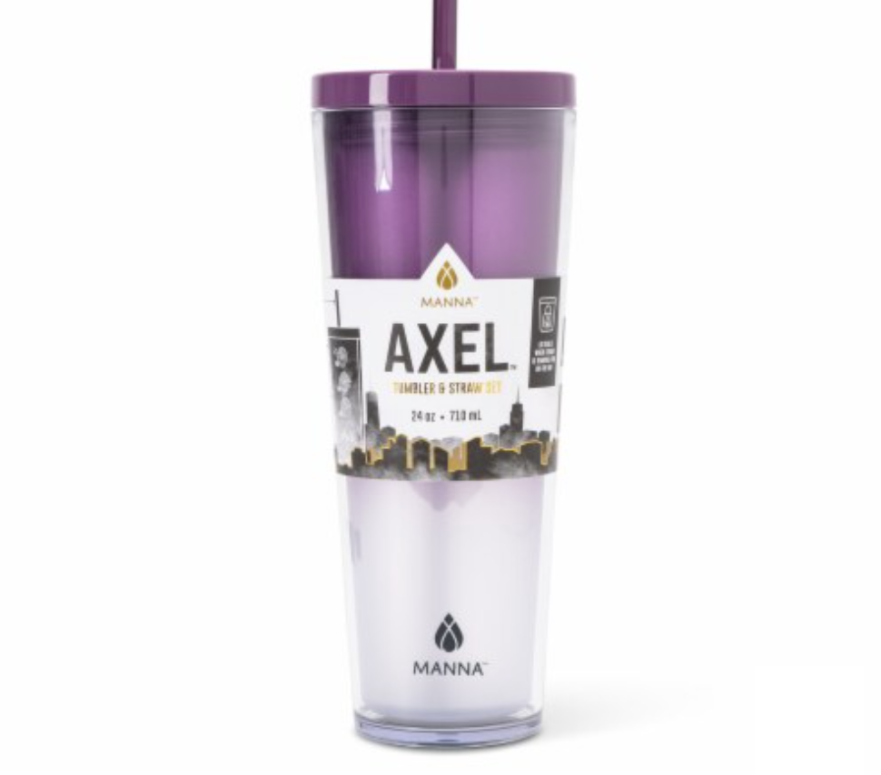 Manna™ Axel™ Plastic 24 O Tumbler & Straw Set - Purple