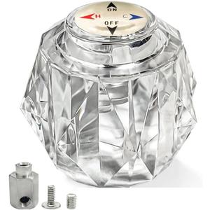 Replacement for RP41661 Shower Faucet Handle Clear Acrylic for Delta Peerless Single Handle Tub Faucets Shower Knob Button Screw Connector