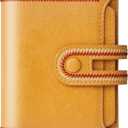 Small Wallet for Women Vegan Leather RFID Blocking Bifold Compact Credit Card Holder with Zipper Coin Pocket Yellow
