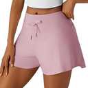 Leapstride Athletic Shorts for Women Flowy Tennis 2-in-1 Running High Waist Shorts- with Pockets Butterfly Workout Gym Casual Large