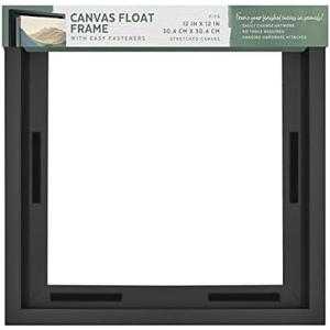 MCS Canvas Float Frames 12x12 Frame, Black Square Frame for Finished Canvases, Vertical & Horizontal Wall Hanging for Canvas Paintings (1-Pack)