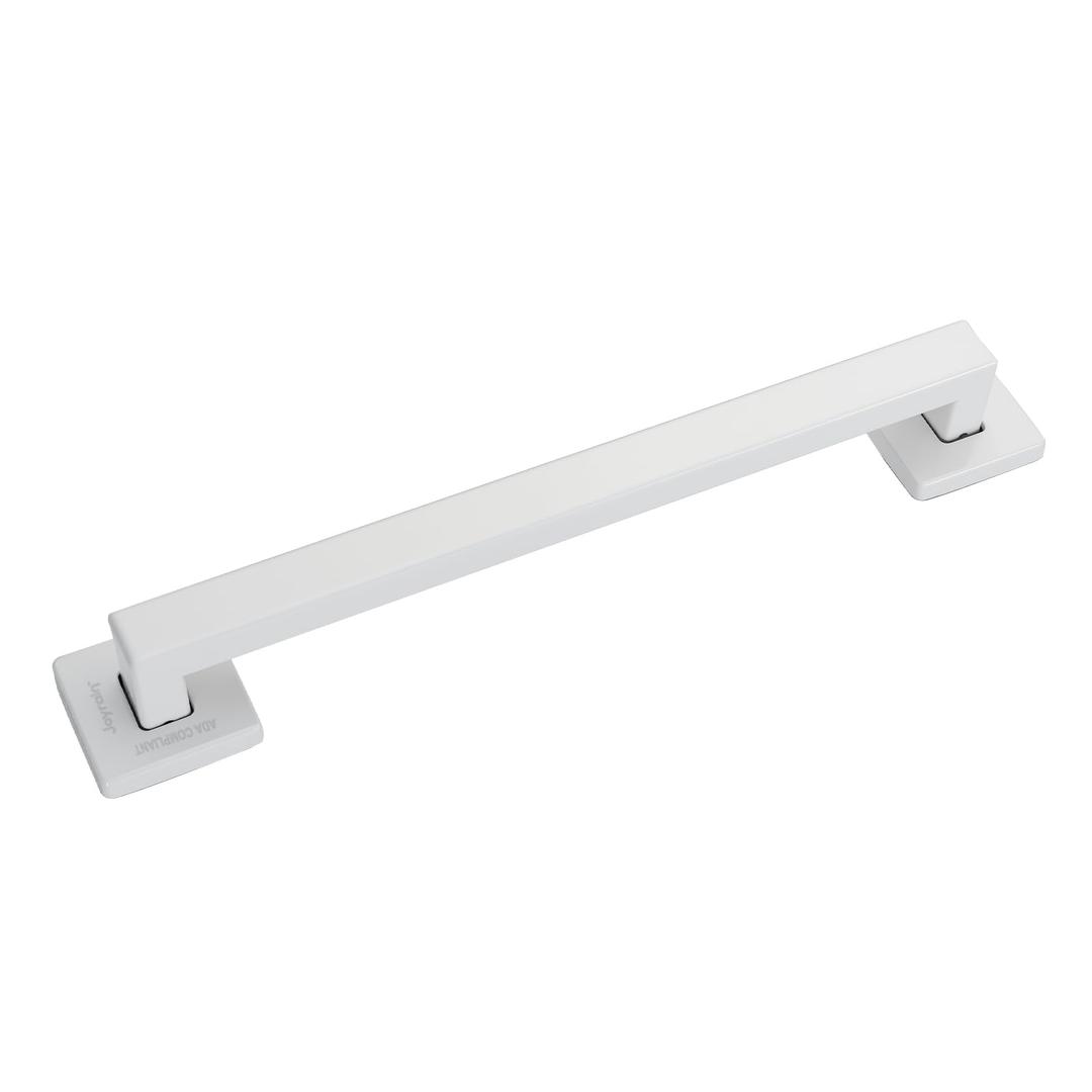 Joyrain ADA Square Grab Bar 16/24/32 Inch - 500lb Capacity Safety Rail for Elderly, Non-Slip Bathroom Handle (White, 24 inch)
