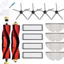 LOVECO Replacement Parts Kit Compatible for Roborock S5 S5 Max S6 MaxV S6 Pure E20 E25 E35 - Sweeping and Mopping Robotic (Easy Clean Main Brush and Black Side Brush)