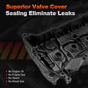Engine Valve Cover with Gasket Compatible with 2013-2017 Accord, 2015-2019 Honda CR-V L4 2.4 Replace # 12310-RDF-A01
