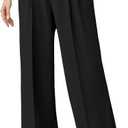 Betusline Women's Wide Leg High Waisted Dress Pants Business Casual Straight Office Trousers for Women, 1#Black, XXX-Large (Black, XXXL)