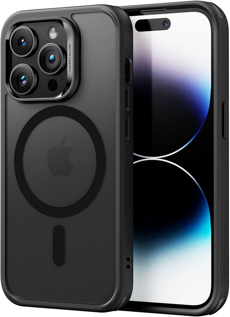 ESR for iPhone 14 Pro Case, Compatible with MagSafe, Shockproof Military-Grade Protection, Yellowing Resistant, Magnetic Phone Case for iPhone 14 Pro, Classic Hybrid Case (HaloLock), Frosted Black