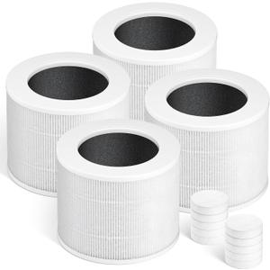 Improvedhand Core Mini Replacement Filter Compatible with LEVOIT Core mini-P Air Purifier,3-in-1 Great High-Efficiency Materials With Activated Carbon,Core Mini-RF,4 Filter & 10 Fragrance SpongeWhite