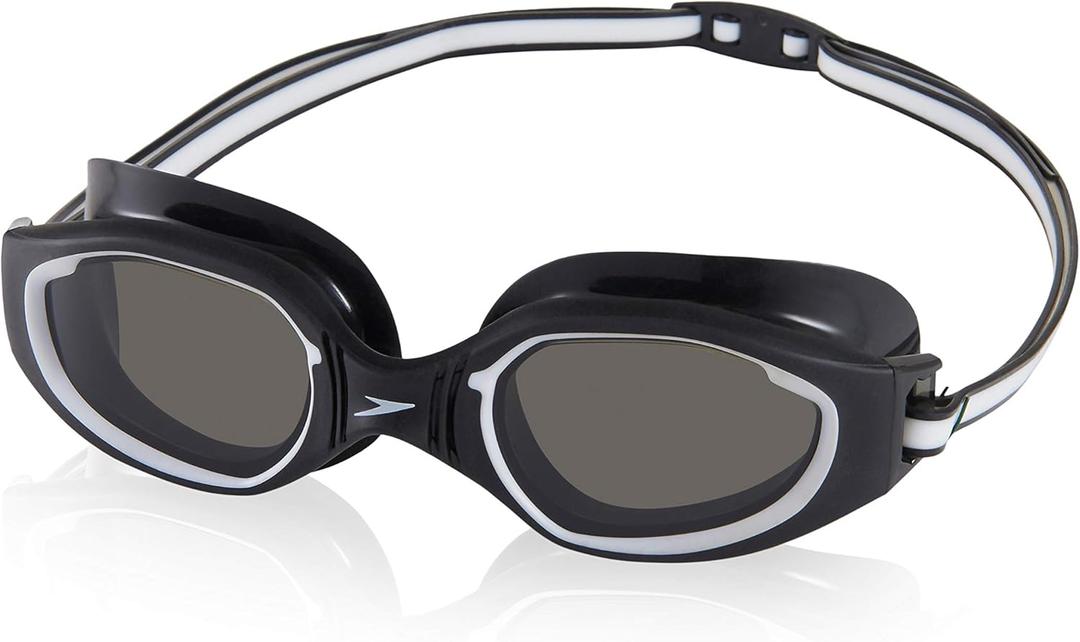 Speedo Unisex-Adult Swim Goggles Hydro Comfort (One Size, Black/Steel)