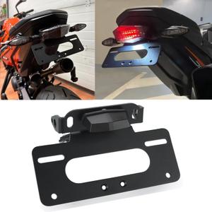 790 Duke 2018-2024 Fender Eliminator Fit Motocycle License Plate Holder with LED Plate Light for 890 DUKE R 2020 2021 2022 2023 2024 - Black