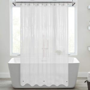 Mrs Awesome Shower Curtain Liner with Magnets, 72x72 Frosted PEVA Plastic Shower Curtain for Bathroom, Lightweight & Waterproof, 72 x 72, Frost