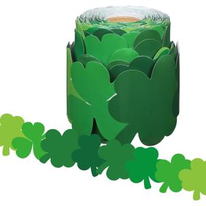 St. Patrick's Day Shamrock Border 68.9 Feet Bulletin Board Border Butterflies Flowers Bee Space Inspirational Cute Decor for Classroom Bulletin Boards Chalkboard Wall Decor