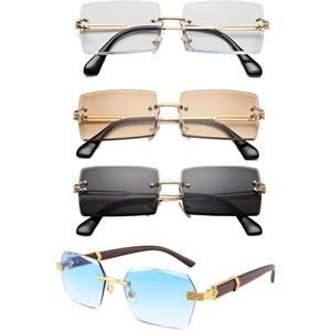 Hycredi Rimless Sunglasses Women Men HY8033 and HY8100
