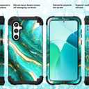Hocase for Galaxy S23 FE Case, Heavy Duty Shockproof Protection Soft Silicone Rubber+Hard Plastic Bumper Hybrid Protective Case for Samsung Galaxy S23 FE 5G (6.4") 2023 - Emerald Green