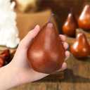 Wavwavw 12 Pcs Artificial Fruit Fake Brown Pear Bulk Lifelike Simulation Pears Decorative Fake Fruit Decor Artificial Fruit Model for Photography Props Home Decoration Supermarket Display