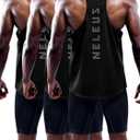 NELEUS Men's 3 Pack Dry Fit Y-Back Muscle Tank Workout Gym Shirt 3XL