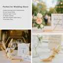12 Pack Hexagonal Floral Hoops with Stand 16 Inch Metal Rings for DIY Centerpiece Table Decorations Crafts Macrame Ring Hoops Dream Catcher Rings Wedding Birthday Wreath Craft Hoops with Holder, Gold