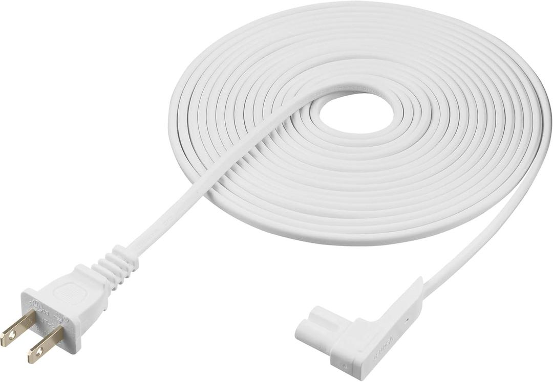 16-Foot Power Cord Compatible with Sonos One, Sonos One SL, Sonos Play-1 Speakers - Power Plug Cable (Extra Long, White)