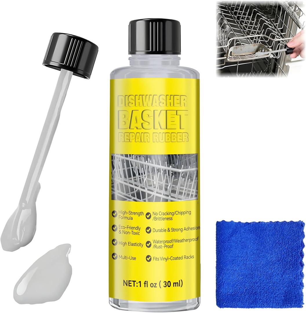 Dishwasher Rack Repair Coating, Dishwasher Rack Coating Repair Kit Built-in Brush Precision Repair, Waterproof, High and Low Temperature Resistant, Safe Formula Long-Lasting Durability, Grey, 30g